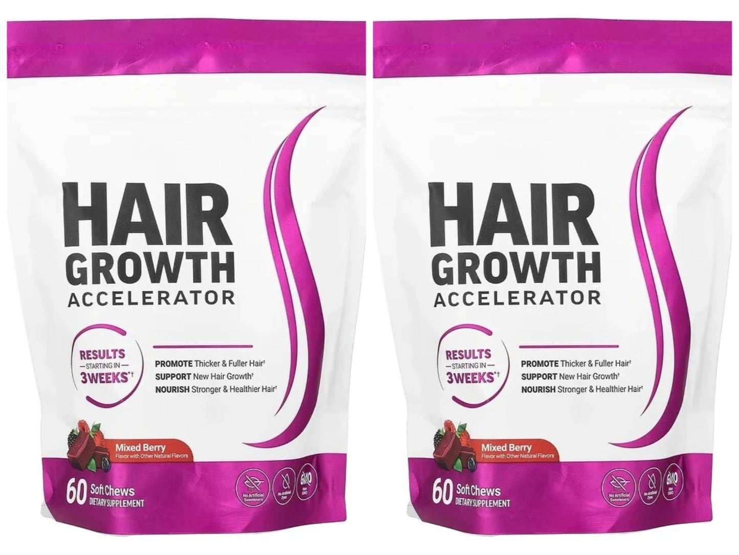 Hair Vitamin Gummies with Biotin Vitamin C E Daily Hair Care Support Nutritional Supplement Berry Flavor 60 Pieces