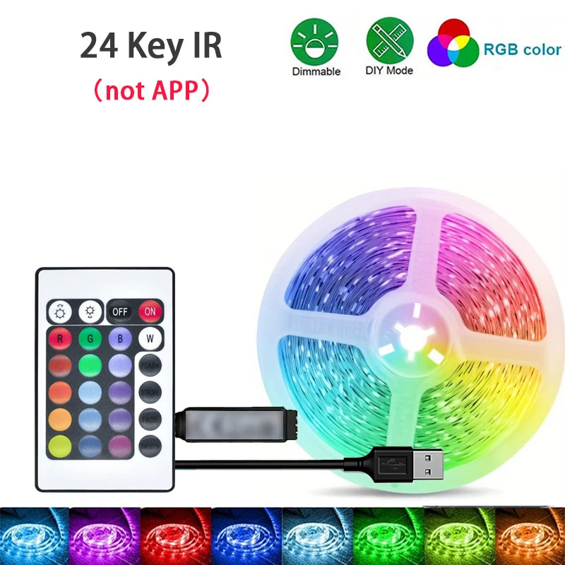 RGB Led Strip Lights 1M-40M Led Room Light with APP Control Flexible Ribbon Luces Led Tape for Room Bedroom Decoration