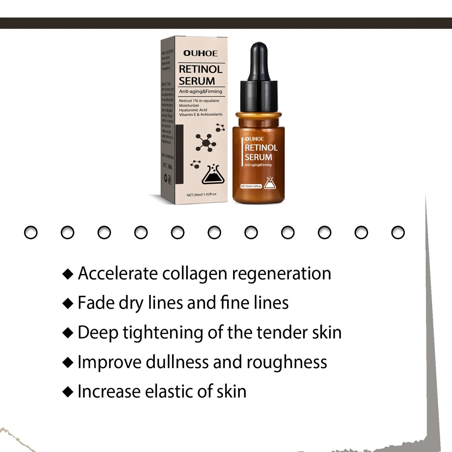 Retinol Anti Wrinkle Serum Lifting Fade Fine Line Anti Aging Improve Crow's Feet Firming Tighten Brighten Moisturizing Essence