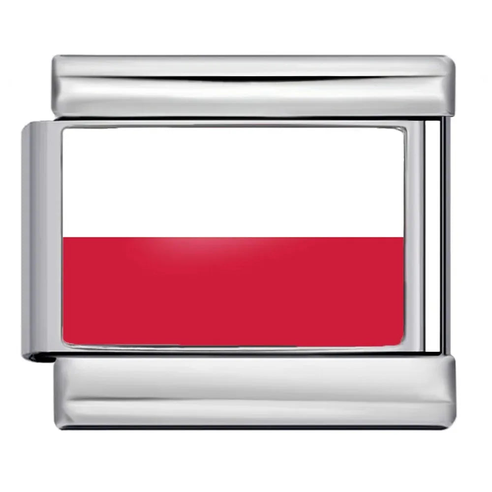 2025 New Classic World National Flags Italian Charm Link Fit 9mm Fashion Bracelet Stainless Steel for Women Men Jewelry DIY Gift