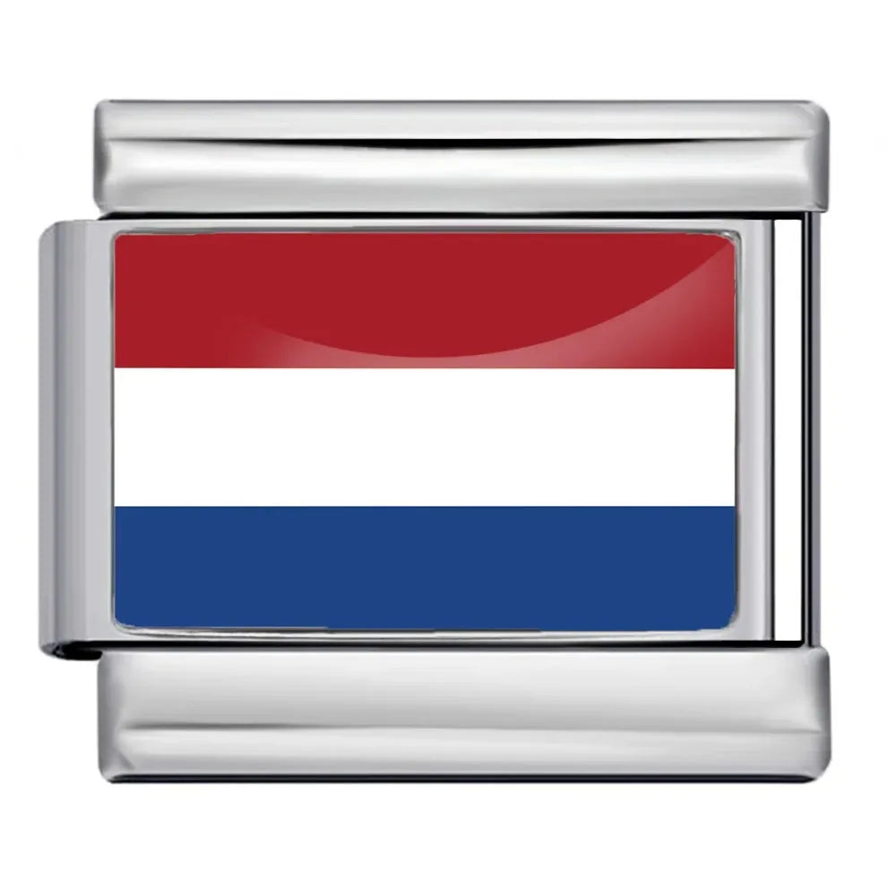 2025 New Classic World National Flags Italian Charm Link Fit 9mm Fashion Bracelet Stainless Steel for Women Men Jewelry DIY Gift