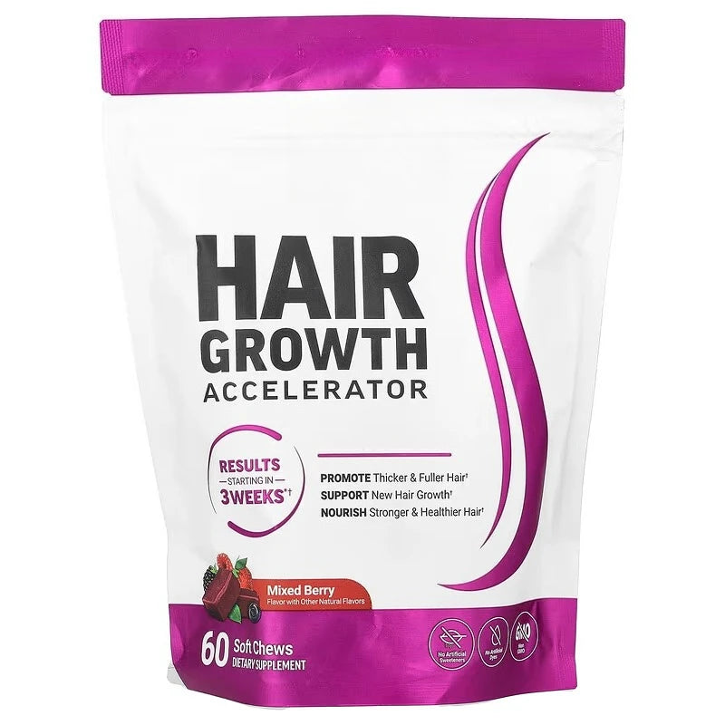 Hair Vitamin Gummies with Biotin Vitamin C E Daily Hair Care Support Nutritional Supplement Berry Flavor 60 Pieces