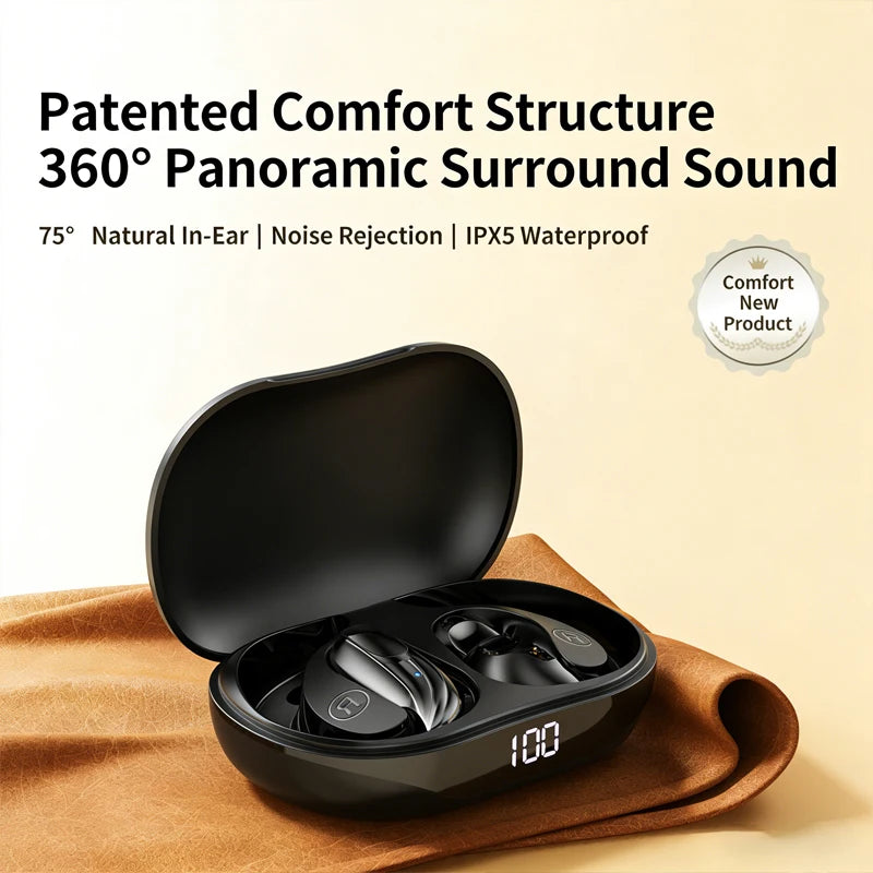 Lenovo Wireless Headphones Q13 Bluetooth 5.3 Earphones True with Mic Button Control Noise Reduction Earhooks Waterproof Headset