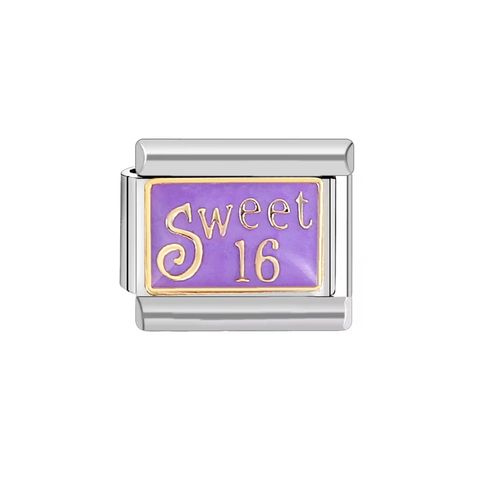 Italian Charm Stainless Steel Bracelet 9mm Diy Blue Ocean Series /Purple Color Series