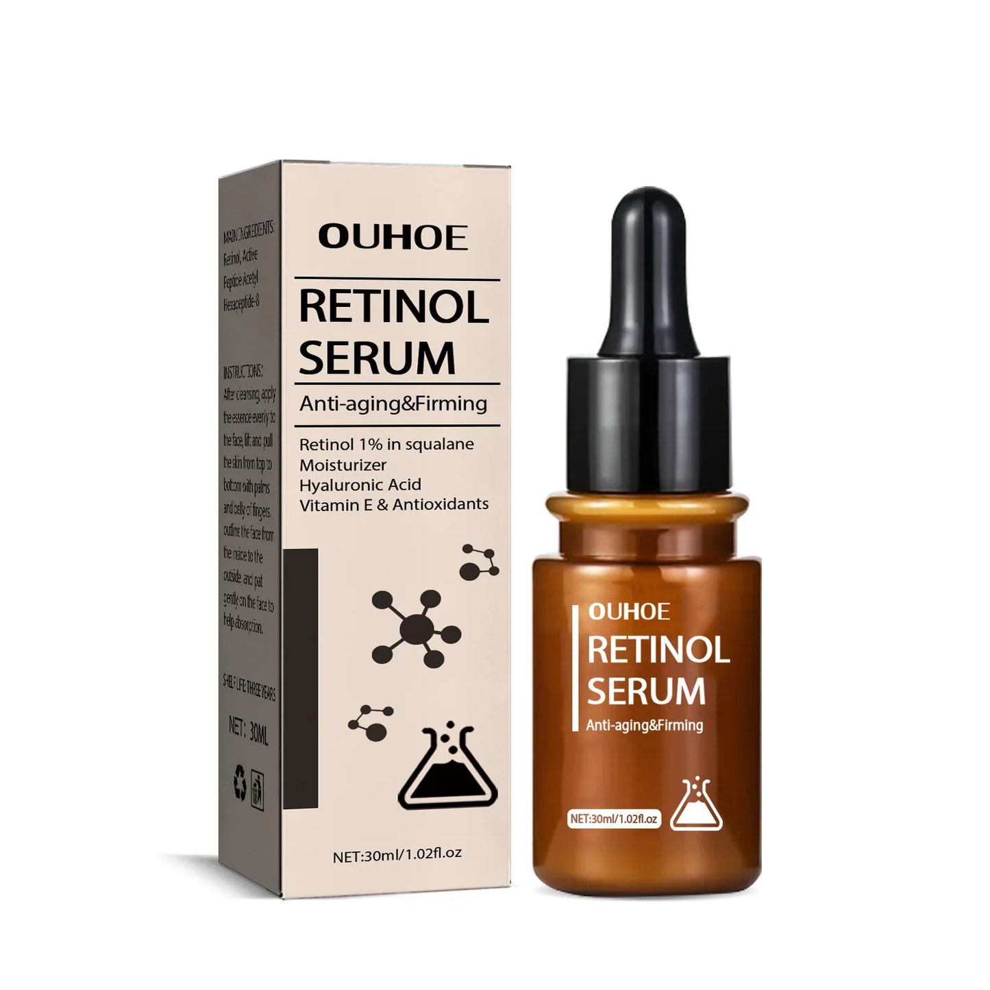 Retinol Anti Wrinkle Serum Lifting Fade Fine Line Anti Aging Improve Crow's Feet Firming Tighten Brighten Moisturizing Essence