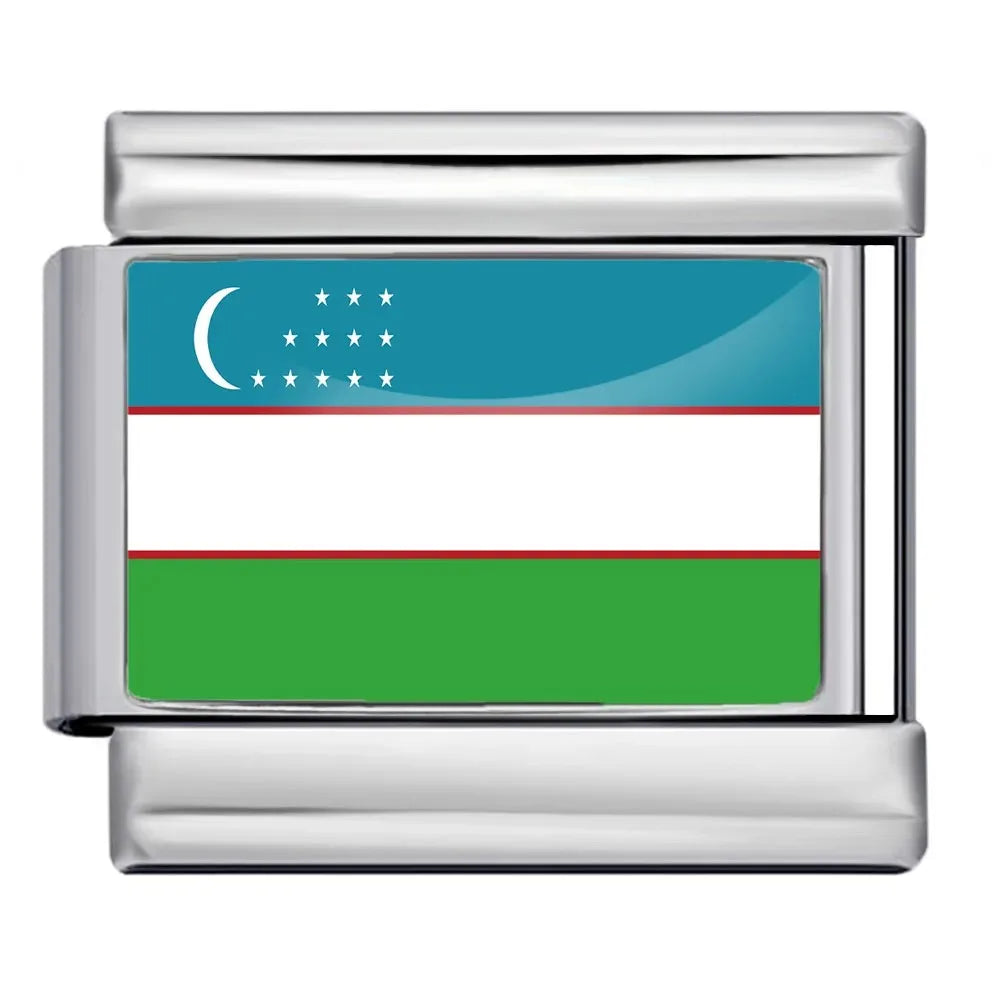 2025 New Classic World National Flags Italian Charm Link Fit 9mm Fashion Bracelet Stainless Steel for Women Men Jewelry DIY Gift